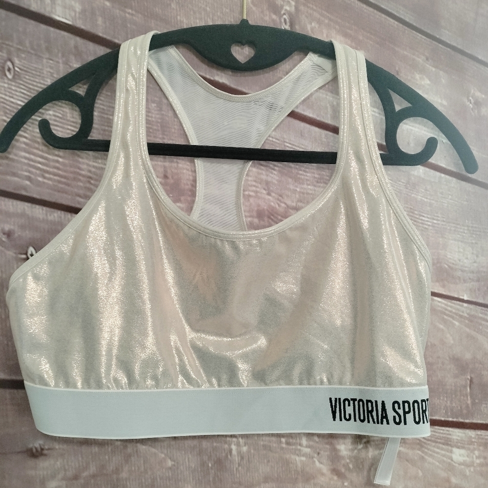 Victoria Sports Women's Sports Bar Pink Simmer Size Xlarge White Band Active